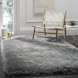 Awesh Carpets Rug for Living Room 5x7 feet Shaggy Carpet Plain Soft Fur Rectangular Rugs for Bedroom Living Room Soft Microfiber 2 Inch Height-picture-18
