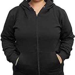 freecultr Women's Plus Size Fleece Zipper Hoodie Jacket-picture-12