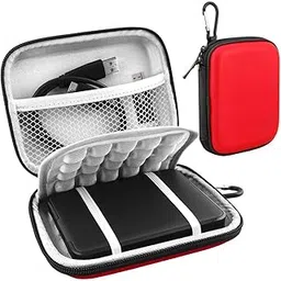 Lacdo Waterproof Hard EVA Shockproof Carrying Case Pouch Bag for Western Digital WD My Passport Studio Ultra Slim Essential WD Elements SE Portable 500GB 1TB 2TB For Mac USB 3.0 Portabl 2.5 inch External Hard Drive HDD with Auto Backup (Red)-picture-10