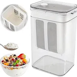 Heylark Multifunctional Yogurt Filter with Fine Mesh Strainer Home Essentials 1100ML Greek Yoghurt Curd Maker Container with Lid for Cheese, Nuts Milk, Sauces, Fruit Juice, Honey Kitchen Tools-picture-12