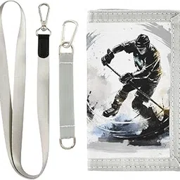 alaza Kids Wallets for Boys Girls Toddler Trifold Wallet Children Small Ice Hockey 5 with Zipper Coin Pocket, Ice Hockey 5, 4.92*2.99 inch, Minimalist-picture-27