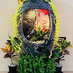 Holiness Craft Oval Face Shower Buddha Water Fountain for Living Room Home Decor Garden Patio Deck Porch - Yard Art Decoration Gift Gifting with LED Lights Water Pump-image-19