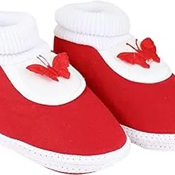 neska moda 0 To 6 Months Baby Boys & Girls Cotton Butterfly Slip On Baby Booties-picture-53