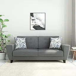Amazon Brand - Solimo Altamore 3 Seater Sofa (Fabric, Steel Grey)-picture-21