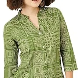 Women's Cotton Blend Regular Fit Casual Kurta-image-2