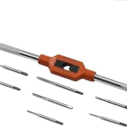 SNAPPSY® 7 Pieces M1.1-M2.5 Portable Machine Hand Screw Thread Metric Plug Tap Drill Set and M1-M8 Adjustable Ratchet Wrench Tap Hand Tool-picture-17