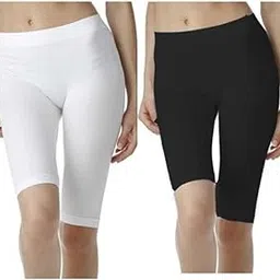 Attirezone Solid Women White Denim Shorts ()_APS-BT-001 White, Black 4XL 2-image-96