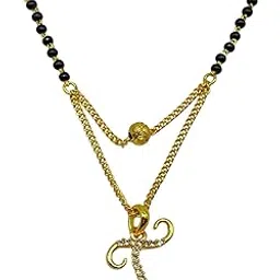 digital dress room J letter mangalsutra Short Mangalsutra Designs Stylish New pendant alphabet gold name mangalsutra design/ naam wale mangalsutra/ personalised wife husband couple name mangalsutra design (20 inches)-picture-53