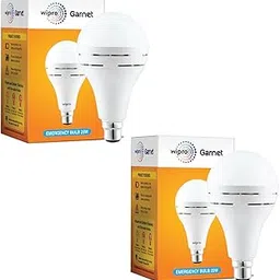 Wipro Garnet 25w LED Emergency Bulb | Cool Day White (6500K) | B22 | Inverter Bulb for Home | Upto 10 Hours Back up with dimmable Modes | Li-ion Battery | Over Charging Protection | Pack of 2-image-17