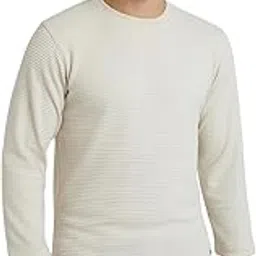Parx Men Regular Fit Structure Pattern Pure Cotton Full Sleeve Round Neck Casual Sweatshirt (Size: 40)-XMAR00647-W2 White-picture-22