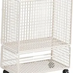 ATORSE Yoga Mat Storage Rack with Wheels for Indoor Outdoor Sports Resistance Bands White-picture-13