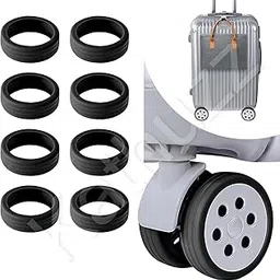 kathuzz Luggage Wheel Silicone Protector Cover 8PCS Trolley Wheel Cover Silicone Shock Absorption Wheel Cover for Trolley Bag Suitcase Wheel Cover Silicone for Most 8 Spinner Wheel Bag/Chair (Black)-picture-10