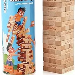 SPARTAN KIDS® Stack-it-Up Game, Premium Stacking Tower for Ages 6+ Years, Fun Family Game & Educational Toy, 54 Premium Wood Blocks, Ideal for Kids & Adults, Stack-it-Up for 2 or More Players-picture-31