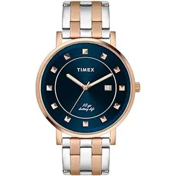 timex Empera Analog Watch for Unisex with Blue Round Dial & Two Tone Stainless Steel Bracelet Band Water Resistant Unisex Wrist Watches - TW00PR282-picture-35