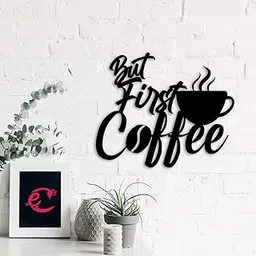eCraftIndia But First Coffee Mug Black Wooden Wall Decor for Living Room Bedroom Office Cafe Kitchen Home Wall Decor Item Wall Art for Home Decor | Gift for Diwali Housewarming Christmas Birthday-picture-30