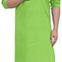 Enmozz® Parrot Green Cotton Plain Men's Ethnic Simple Kurta Only-picture-24