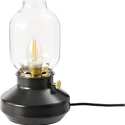 IKEA TÄRNABY Modern Table Lamp, Dimmable LED, Glass Shade, Anthracite Black, 25 cm-picture-16