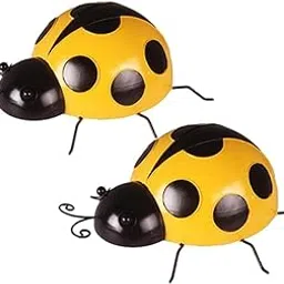 bnf® Mini Metal Ladybug Fence Hanger Wall Hanging Outdoor Garden Decor Yellow x2|Home & Garden | Yard, Garden & Outdoor Living | Garden Decor-picture-13