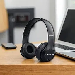 Wireless Bluetooth Headphones with Mic, Foldable Over-Ear Headset with SD Card Support, Deep Bass & Volume Control Multi-Colour a1-picture-25