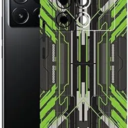 AtOdds - Compatible for Poco X6 PRO (5G) - Mobile Back Skin Sticker - Lamination - Back Screen Guard Protector Film Wrap (Coverage - Back+Camera+Sides) (Design - Cyber Green)-picture-14