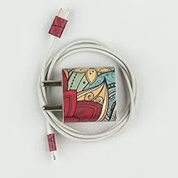 Floral 1 Designer Printed Skin wrap Decal for Apple 20 watts Charger Adapter, Apple iPhone Accessories-picture-11