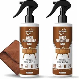 Hasper Wood Polish Spray for Furniture Cleaner & Shiner (250 ML x 2)– Brown Wooden Liquid Varnish with Beeswax Oil | Anti-Fungal DIY Treatment for Cupboards, Doors, Laminate, Tiles-picture-50