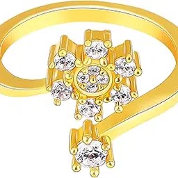 925 Silver Anushka Sharma Golden Blooming Flower Ring, Adjustable | Gifts for Women and Girls | With Certificate of Authenticity and 925 Stamp | 6 Months Warranty*-image-68