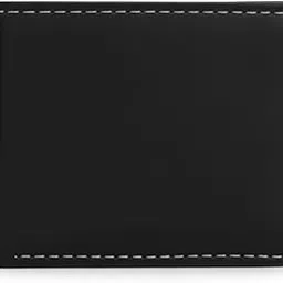 Bifold Slim Wallet, Black Vegan Leather, Multiple Card Slots with Premium Contrast Stitching,10x9.5x2 cm-picture-40