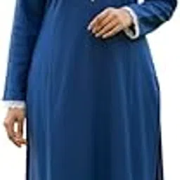 W.A Collection Women’s Elegant Navy Blue Woolen Kurta Set with Lace Detailing | Long Sleeve Traditional Winter Ethnic Wear with Side Slits | Warm & Stylish Suit for Festive-picture-11