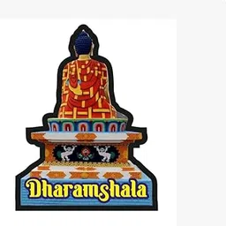 India Souvenir Wooden MDF Dharamshala Fridge Magnet for Gift and Home Decoration (Multicolour) PBS-M-675-picture-11