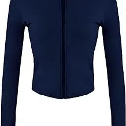 gnveub Women’s Sports Running Jacket Slim Fit Stretchy Full Zip Athletic Workout Lightweight Jacket with Thumb Holes-picture-17