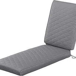 Classic Accessories Montlake FadeSafe Water-Resistant 72 x 21 x 3 Inch Outdoor Quilted Chaise Lounge Cushion, Patio Furniture Cushion, Grey, Patio Cushion-picture-19