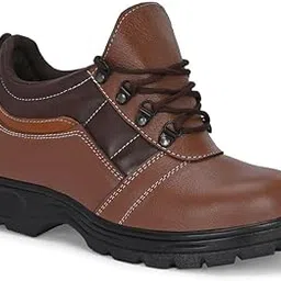 Ozarro Brown Genuine Leather Steel Toe Safety Shoe M4421,07-picture-17