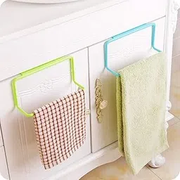 Eopzo 2 Pcs Kitchen Towel Rack Beautiful and Convenient Hanging Holder Kitchen Organizer Bathroom Kitchen Cabinet Cupboard Hanger Over The Door Hook, Napkin Holder (Color Vary)-picture-24
