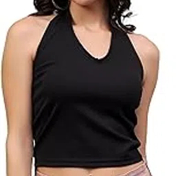 IRANA Women's & Girls' Solid Ribbed Slim Fit Crop Tank Top-Pack of 1-picture-21