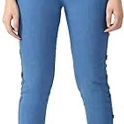 neunk Women's Boyfriend Fit Denim Straight Jogger Jeans, Relaxed Loose Fit with Elastic Waist Drawstring Closure, Casual Everyday Pants with Pockets-picture-53