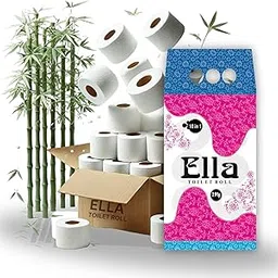 Ella 2 Ply Toilet Paper Tissue Roll I 10 in one I 230 Pulls x 10 Rolls I 2300 Pulls I Soft and highly absorbent bathroom tissue I 100% natural virgin cellulose fiber image 1