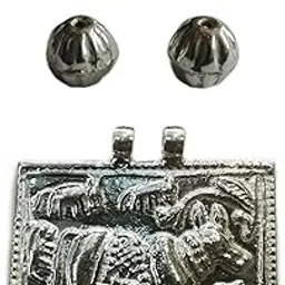 sj shree jewellers Pure Sterling Silver Ahoi Ashtami Sahu Bachde, Ahoi Mata Pendant 1pcs & 4 pcs Silver Beads.-picture-43