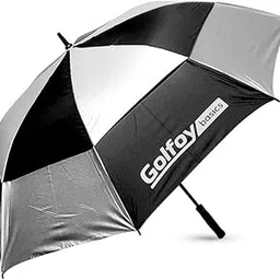golfoy basics 54" Inch Double Canopy Golf Umbrella - (Black/Silver)-picture-39