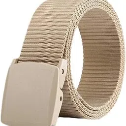 zoro Men's Army Tactical Automatic Buckle Nylon Canvas Survival Strap Waist Belt (BG-49, Beige)-picture-43