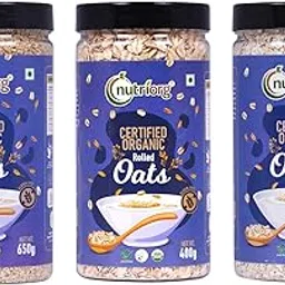 Nutriorg Organic Rolled, Instant & Steel Cuts Oats (Combo Of 3) | USDA Certified | Weight Management | Whole Grain | Fiber & Protein Rich Oats-image-6