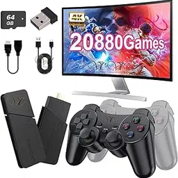 Viart Creation 2025 Latest Plug & Play Video TV Game 4K Ultra HD Game Stick, Wireless TV Game with Games Built-in 20,000+ Games & 64Gb TF, 23 Emulators TV Gaming Console for Kids 5 Yr to 17 Yr-image-6