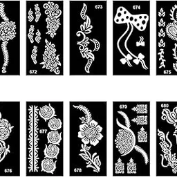 Temporary Tattoowala Traditional Finger Mehndi Stencil Combo for Bridesmaid and Party Look-image-14