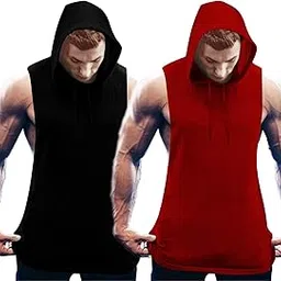 the blazze 0054 Men's Hooded Tank Tops Muscle Gym Bodybuilding Vest Fitness Workout Train Stringers-picture-36