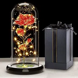 Galaxy Rose for Her, Light Up Rose Flowers, Artificial Flower Rose Gift for Women Mom Wife Lover Daughter, Rose Flower in Glass Dome Present for Thanksgiving, Wedding, Birthday, Anniversary, Christmas-picture-37
