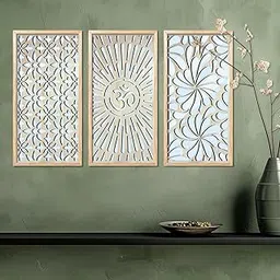 kotart Wooden Jharokha Frames Mirror | Decorative Mirror Wooden Wall Hanging for Home Décor | Wall Mirror Set of 3. (10x19inch) (Mirror-8, 10x19 inch)-picture-12