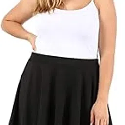 fraulein Midi Skirts Plus Size Pull on Closure Above Knee Length Flared and Trendy-picture-12