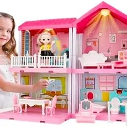 Avarin Doll House Creative Edition with Accessories Included (Multicolour, 108 Pieces) Best Birthday Gift|Pretend Play Set for Kids Age 3+-picture-18