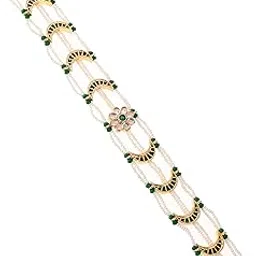silvermerc designs Gold Plated Kundan Matha Patti/Sheeshpool/Sheeshpatti for women-picture-10