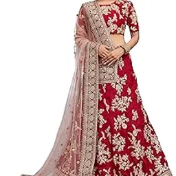 fusionic red colored sequins worked art silk base lehenga choli For Women-picture-38
